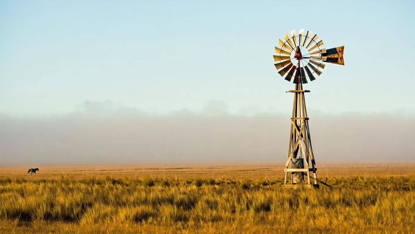 Molino rural al amanecer
